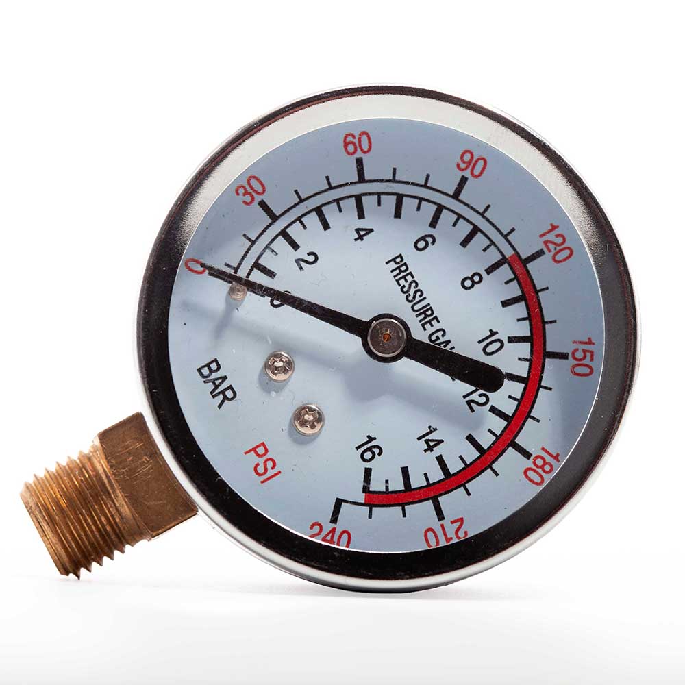 Манометр-M-14 Radial Pressure Gauge 0–16 bar — 60 mm Dial, M14×1.5 Male Thread, for Compressor - Image 1